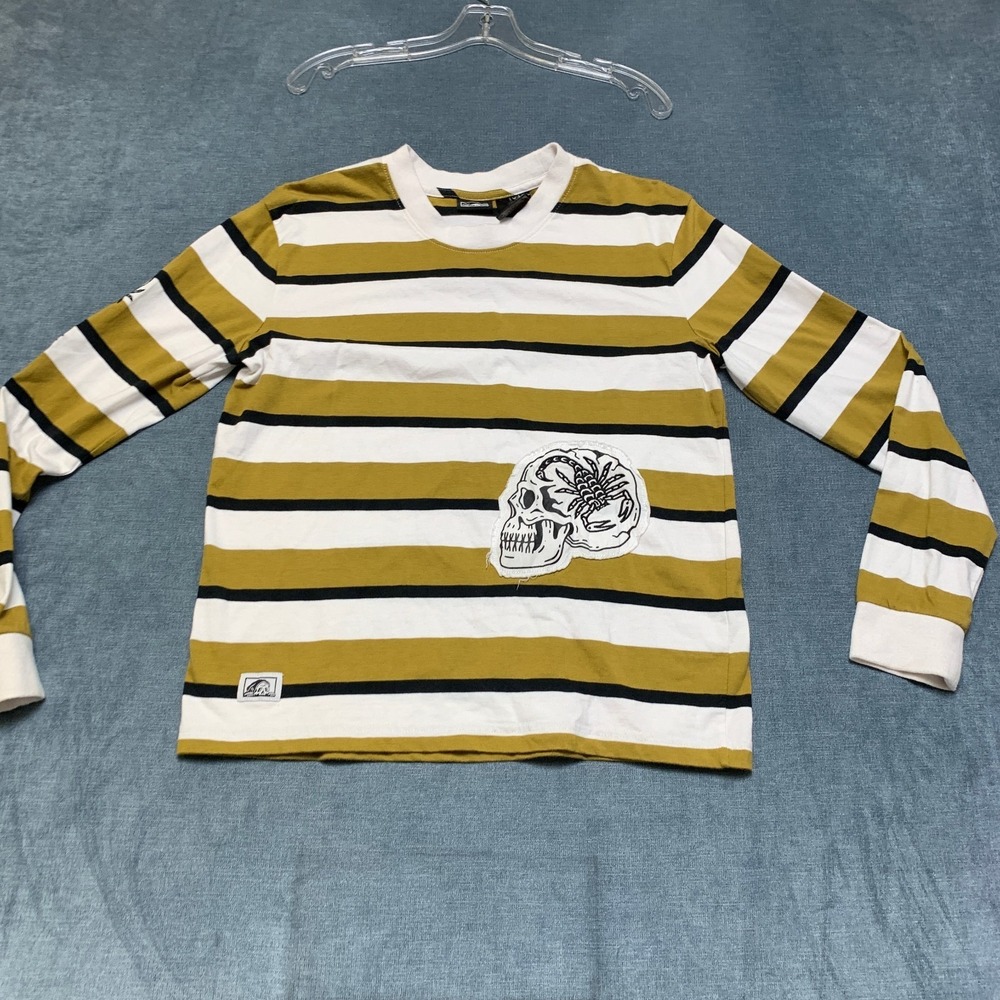 Lurking Class Shirt Mens Medium Multicolor Striped Cotton Graphic Print Tee